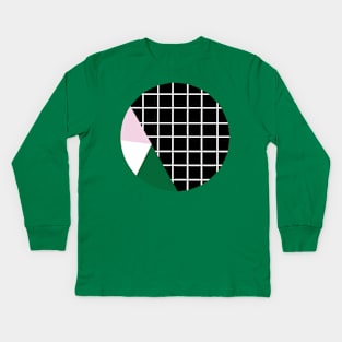 Grid Circle Kids Long Sleeve T-Shirt